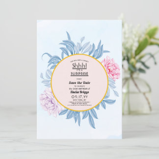 Save The Date Aquarelle bleu rousse 40e anniversaire