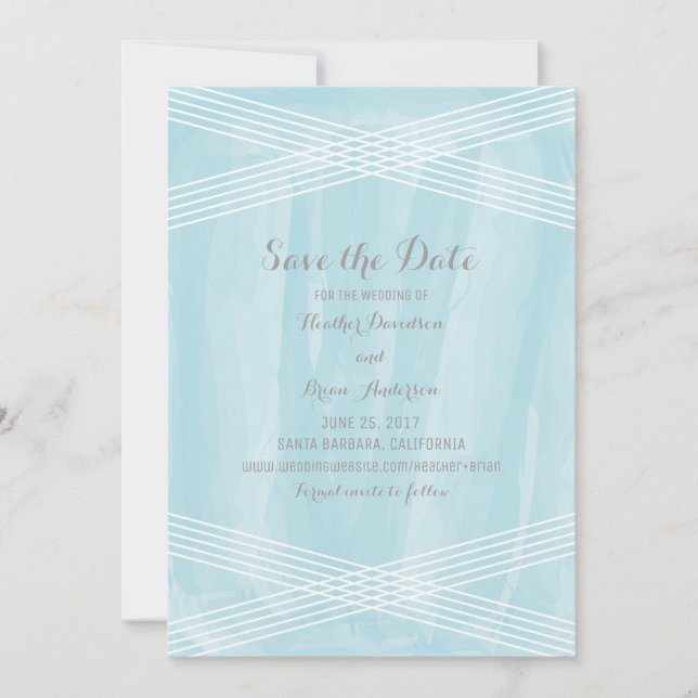 Save The Date Aquarelle bleue Déco Enregistrer la date (Devant)