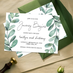 Save The Date Aquarelle botanique Verdure Eucalyptus