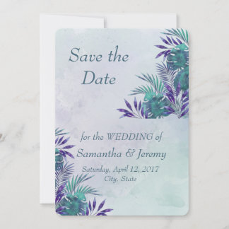 Save The Date Aquarelle Botanique Vert Tropical Enregistrer la