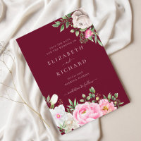 Aquarelle Bourgogne Florale Mariage élégant