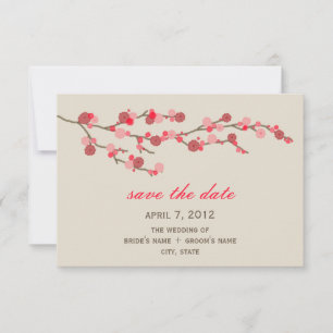 Save The Date Aquarelle Cerisier Fleur Mariage Enregistrer La Da