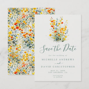 Save The Date Aquarelle colorée Mariage floral
