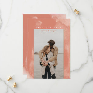 Save The Date Aquarelle corail rose Boho Enregistrer la date