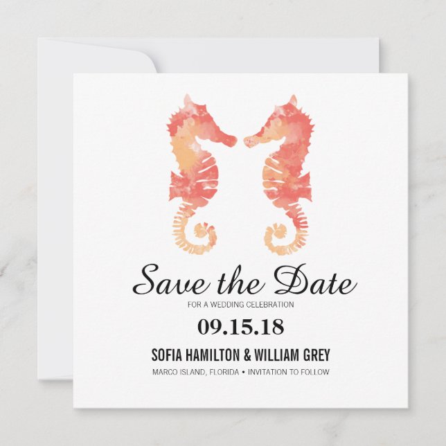 Save The Date Aquarelle côtière | Enregistrer la date (Devant)