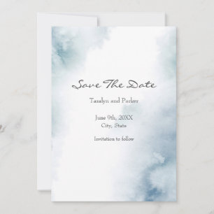 Save The Date Aquarelle d'ardoise Cadre Abstrait