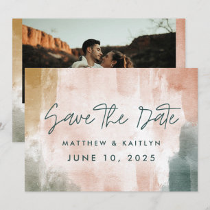 Save The Date Aquarelle d'automne moderne Mariage photo Abstrait