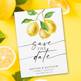 Save The Date Aquarelle de citron Mariage moderne