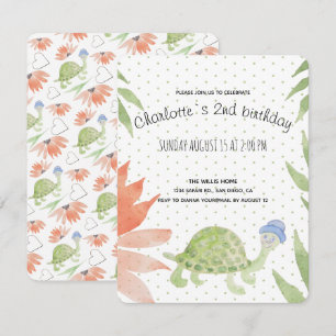 Save The Date Aquarelle de tortue-bébé peinte à la main