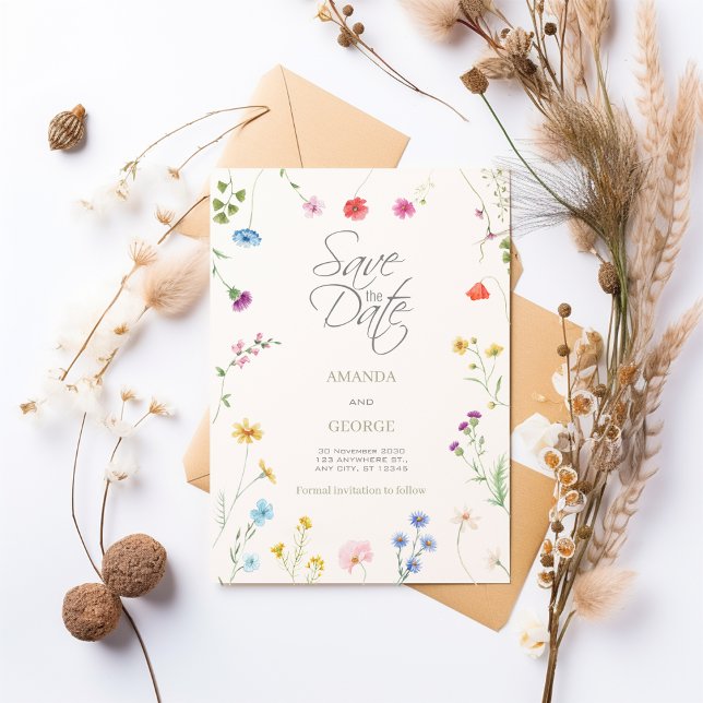 Save The Date Aquarelle délicate Florale (Créateur téléchargé)