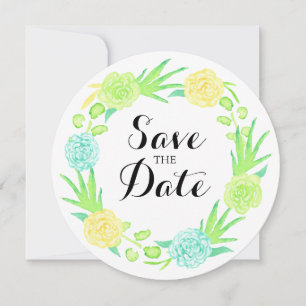 Save The Date Aquarelle d'été couronne florale Enregistrer la da