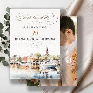 Save The Date Aquarelle du Maryland d'Annapolis Mariage Photo