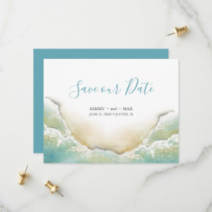 Save The Date Aquarelle du rivage de plage Enregistrer la date