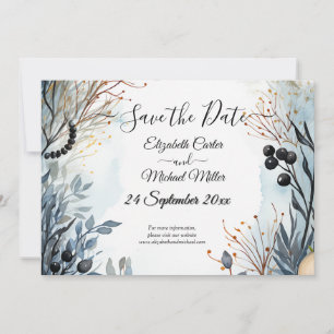 Save The Date Aquarelle Ethérée Delicate Foliage Serène