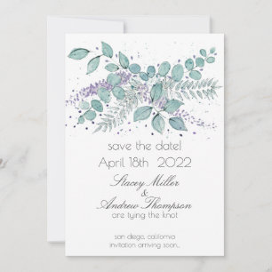 Save The Date Aquarelle Eucalyptus Mariage de verdure