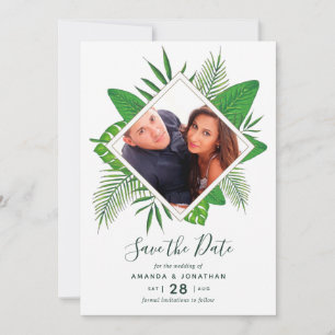 Save The Date Aquarelle feuillage tropical Mariage Enregistrer l