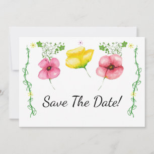 Save The Date Aquarelle Floral Enregistrer La Date