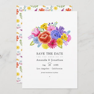 Save The Date Aquarelle Floral Fiesta photo Mariage