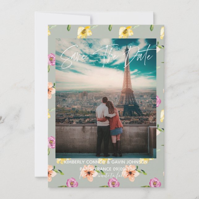 Save The Date Aquarelle florale | Enregistrer la date (Devant)