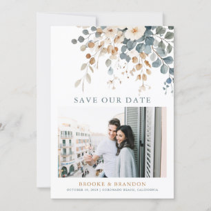 Save The Date Aquarelle florale moelleuse à teinte molle