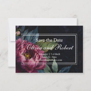 Save The Date Aquarelle florale rose foncé élégant