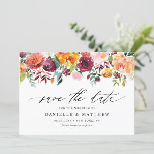 Save The Date Aquarelle L'automne fleurit