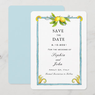 Save The Date Aquarelle Lemon Vintage sauvegarde de la date