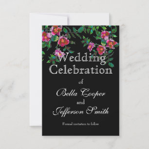 Save The Date Aquarelle magenta rose vintage roses