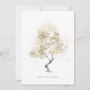 Save The Date Aquarelle minimaliste vert clair moderne