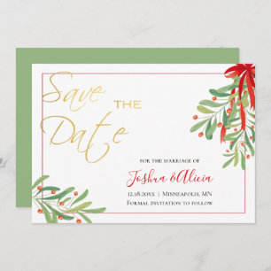 Save The Date Aquarelle Mistletoe   Mariage de vacances