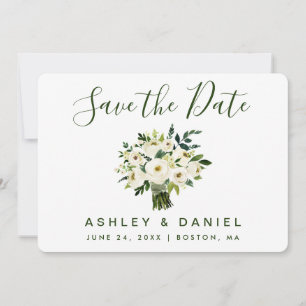 Save The Date Aquarelle Moderne Vert Floral Économisez La Date