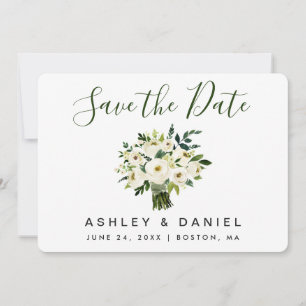 Save The Date Aquarelle Moderne Vert Floral Enregistrer La Date 
