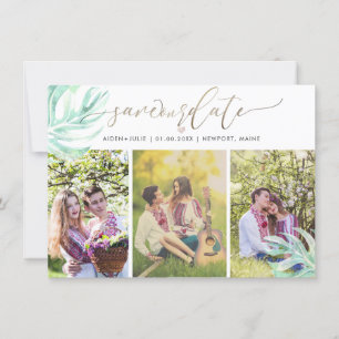 Save The Date Aquarelle Monstera PixDezines Enregistrer la date