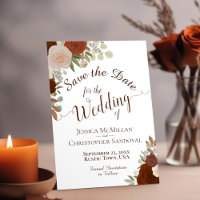 Aquarelle orange rouille Floral Elegant Boho Maria