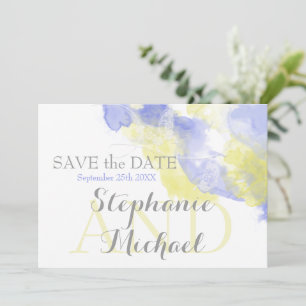 Save The Date Aquarelle Papillon Périwinkle Lemon SavetheDate