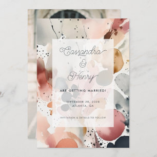 Save The Date Aquarelle Peinture Script Pastel Photo Mariage