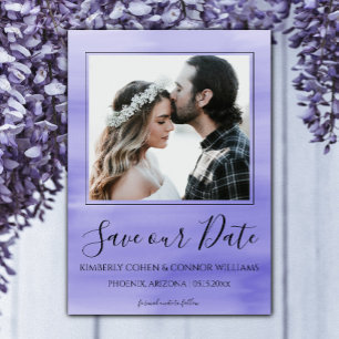 Save The Date Aquarelle photo Enregistrer la date Violet