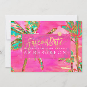 Save The Date Aquarelle PixDezines Vintage Hawaii/Enregistrer la