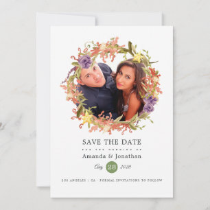 Save The Date Aquarelle Plage d'algues Photo Mariage à thème