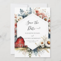Aquarelle romantique Barnyard Mariage