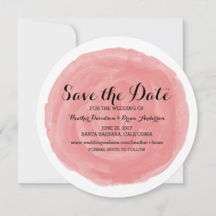 Save The Date Aquarelle ronde rouge Enregistrer l'Invitation de 