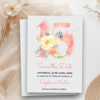 Aquarelle rose pâle Quinceanera 15