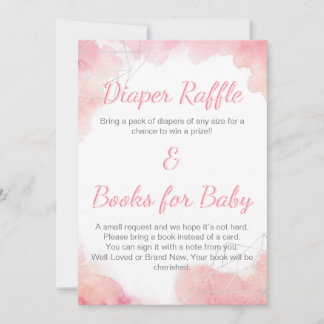 Save The Date Aquarelle rose Raffle et livres pour bébé