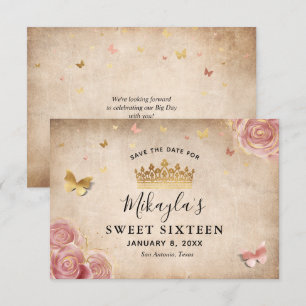 Save The Date Aquarelle rose Vierge Rose Or Élégant Enregistrer 