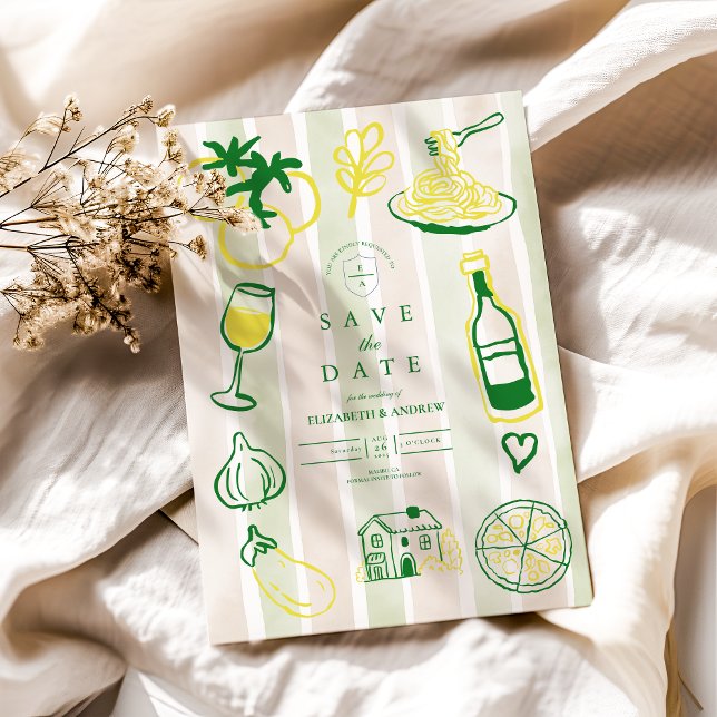 Save The Date Aquarelle Russe Italien Mariage (Créateur téléchargé)