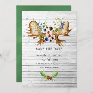 Save The Date Aquarelle Rustique Forest Mariage Photo