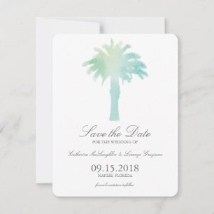 Save The Date Aquarelle Serene Palm Tree Enregistrer la date