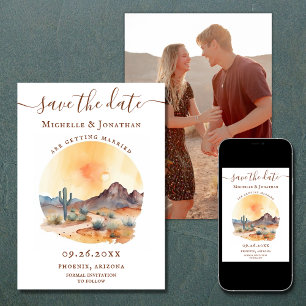 Save The Date Aquarelle Sud-Ouest Désert Mariage PHOTO