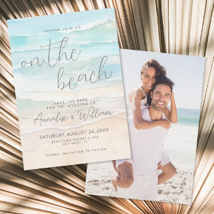 Save The Date Aquarelle sur le mariage à la plage