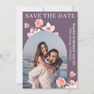 Save The Date Aquarelle Terre moderne élégant Arc floral